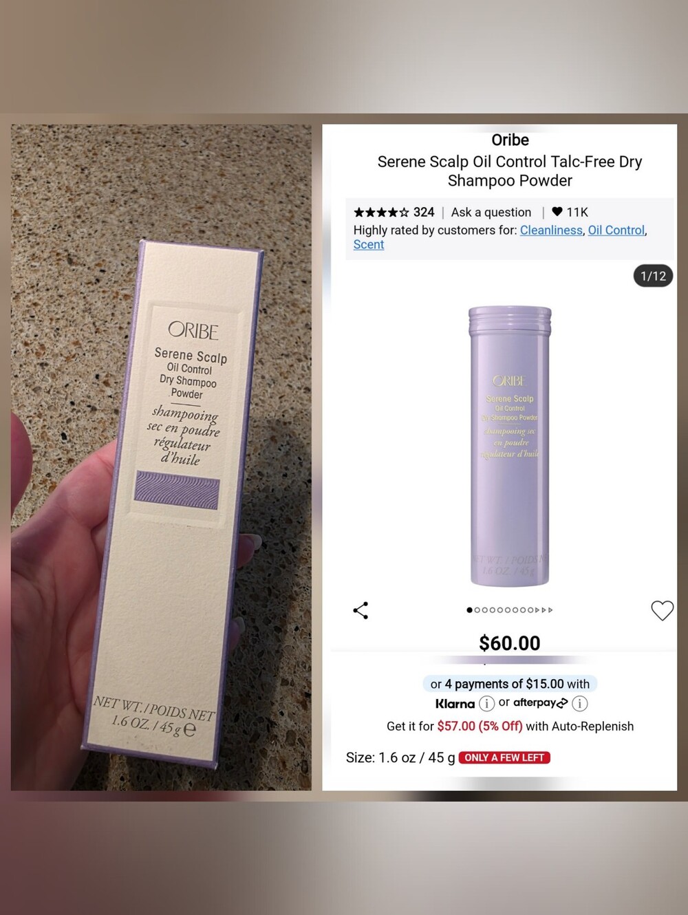 Oribe Serene Scalp Oil Control Dry Shampoo Powder